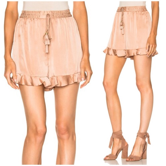 Zimmermann Pants - EUC Zimmermann Nude Silk Flutter Shorts